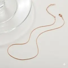 スネークチェーン ネックレス 1mm サージカルステンレス 新品 ピンクゴールド