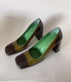 PRADA プラダハイヒール・パンプス オリーブグリーン/ブラウン