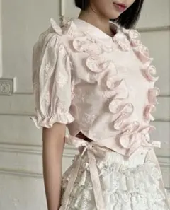 romantic frill blouse(pink beige) 完売商品 - メルカリ