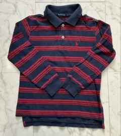 Ralph Lauren ポロシャツ 110 ネイビーとレッドストライプ
