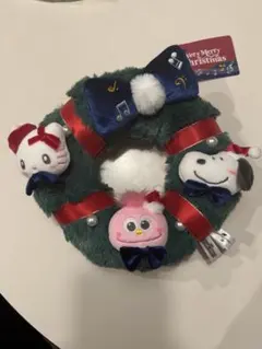 USJ 限定 クリスマス ぬいぐるみリース ハローキティ モッピー スヌーピー