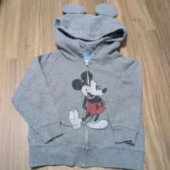 ディズニーリゾート公式　ミッキー　耳付　パーカー　グレー　110 スウェット