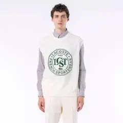 LACOSTE ナイロン×コットンジャカードニットベスト2
