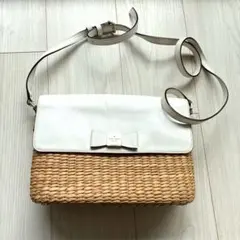 【Kate Spade】カゴバッグ　ショルダーバッグ ホワイト　ケイトスペー