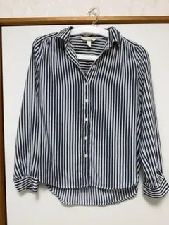 H＆M 長袖ストライプシャツブラウスのサムネイル