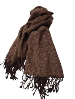 イヴサンローラン　マフラー　ストール　ヒョウ柄　ウール100%