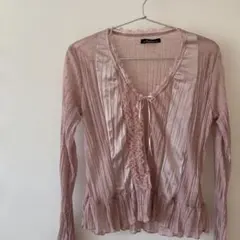 フリル付き ピンク ボレロ 古着 古着屋