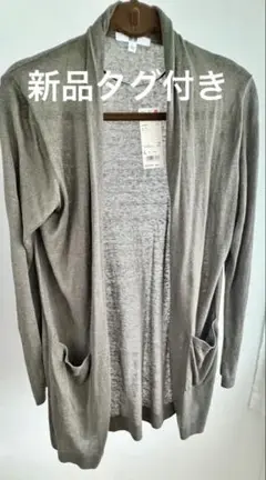 タグ付き未使用 UNIQLO リネンブレンド カーディガン Lサイズ カーキ