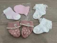 ベビー靴下3点とミトン1点セット