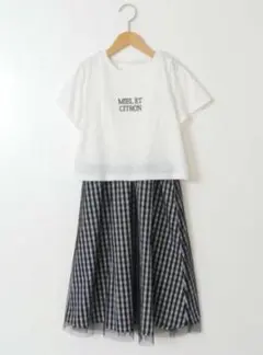 新品タグ付き a.v.v ワンピース 120 ギンガムチェック チュール 女の子のサムネイル
