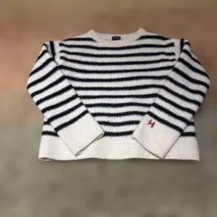 最終値下げHUMAN WOMAN ストライプ 長袖ニットセーター　M size