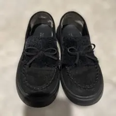 黒いスエード風ローファー・モカシン　21cm