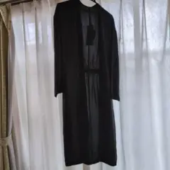 黒の透け感シャツワンピース