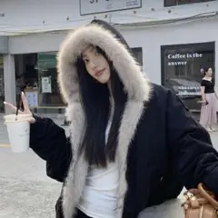 SHEIN ファー フード付きブルゾン