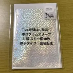 6穴バインダー用　シール帳リフィル　ホログラムスリーブ　L版10枚　スター柄