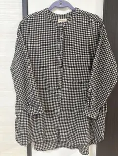 HEART MARKET ギンガムチェックシャツ ノーカラーシャツチュニック