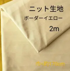 ニット生地◆2m◆ボーダー柄イエロー