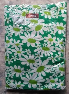 新品 three DANBEE 半袖ワンピース 花柄 フリーサイズ 緑/白フレア