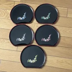 お盆　ミニ盆　ミニ　和風　花柄　もみじ　5色　セット