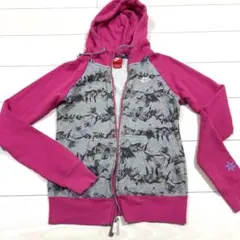 NIKE フルジップパーカー XS ピンク/グレー