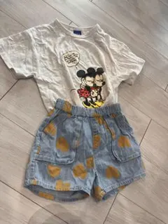 ミッキー ミニー Tシャツとショートパンツ セット 120