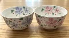 花柄飯碗2個セット