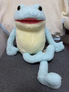 チャリカエル ギミックぬいぐるみ 水色 タイトー限定 おとぼけ