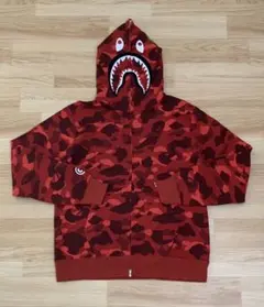 極美品・タグ付き】A BATHING APE 赤カモ シャークパーカー - メルカリ