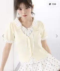 NICE CLAUP シャツドッキング半袖トップス