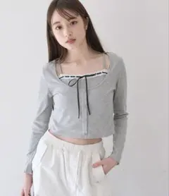 OLIVE des OLIVE レイヤード風テレコトップス