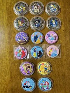ディズニー刺繍缶バッジ第一弾、第二弾　金バッジ　プリンセス　ラプンツェル　ベル