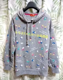 未使用　サンリオ　東京ピクセル　長袖　グレー　Lサイズ　パーカー　裏起毛