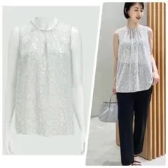 新品 26SS セオリーリュクス シャーリングネックフレンチスリーブブラウス M 新品 26SS セオリーリュクス シャーリングネックフレンチスリーブ