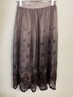 【訳あり】axes femme ロングスカート　スカート　チュール　刺繍