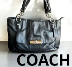 コーチ　16814 レザーハンドバック　黒A4 カバン