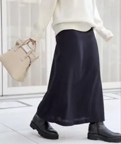 シソラス タイト ラッフル ニット スカート ストレッチ フレア 洗濯