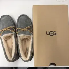 UGG グレー リボン付きモカシン