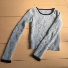 フワフワ ライトブルー 長袖ニット