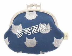 新品未使用 AYANOKOJI がま口財布 HAKUにゃんこ ブルー 猫