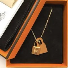 新品未使用 付属品付き エルメス オーケリー ネックレス カデナ ゴールド 茶色のサムネイル