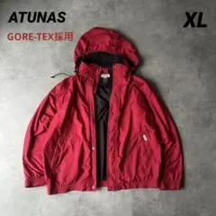 【GORE-TEX】ATUNAS マウンテンパーカーXL刺繍ロゴ赤アウトドア釣り