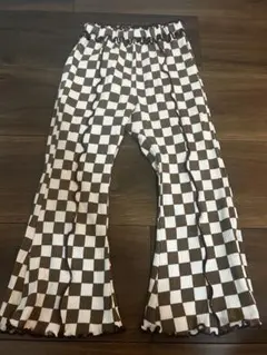 p.premier チェッカー柄 フレアパンツ 100