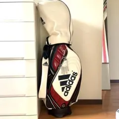 良品 アディダス キャディバッグ トリコロールカラー 高級感 ゴルフ