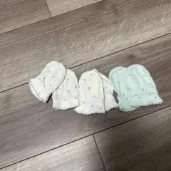 ベビー用手袋 4点セット 星柄 月柄　帽子付き
