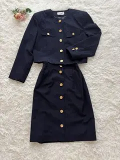 FROM-G 金ボタン ネイビー セットアップ ジャケット スカート レトロ