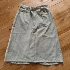 グリーン系チェック柄フレアスカート