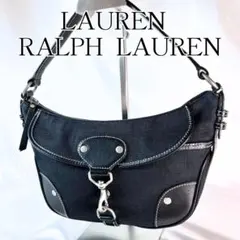ローレンラルフローレン ワンショルダーバッグ ハーフムーン 肩掛け ネイビー