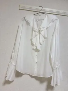 タグなし　新品　イエナ　フリル付きホワイトシャツ