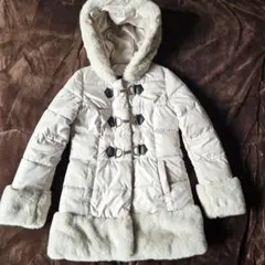 【CECIL Mc BEE】ホワイト系 フード付き ファー付きダウンジャケット