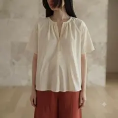 【美品】MICHAEL KLEIN ミッシェルクラン ブラウス ストライプ 36のサムネイル